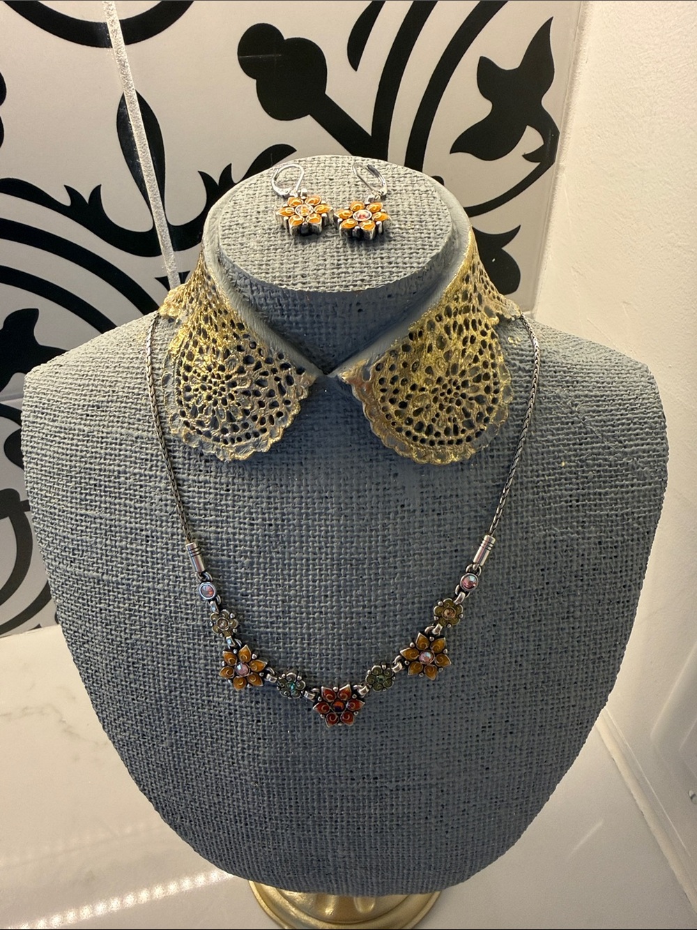 EUC Brighton Garden of Eden Necklace with Matching Earrings Set